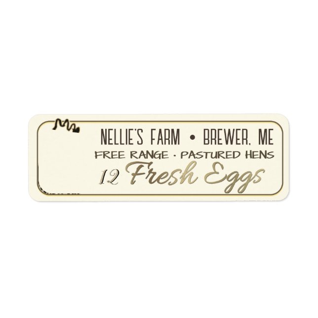 Rücksendeadresse für Eierkarton mit Henne (Vorne)