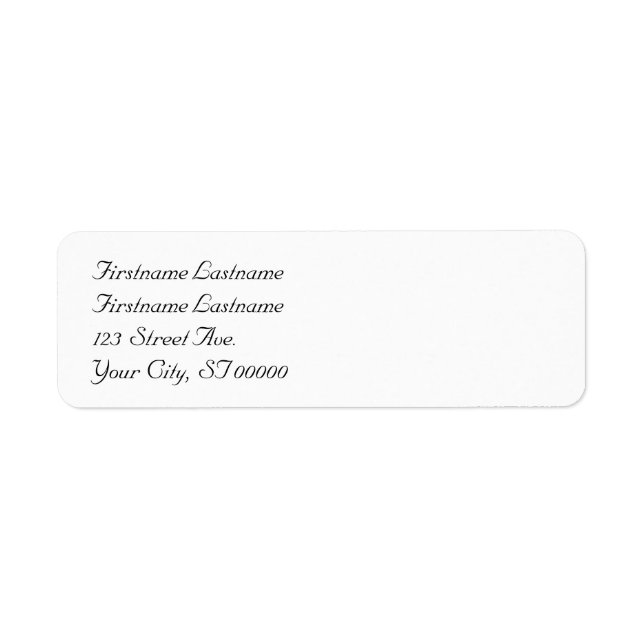 Rücksendeadresse für ein Paar mit zwei Namen (Vorne)