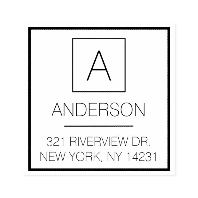 Rücksendeadresse für einfache Logos Gummistempel (Prägung)