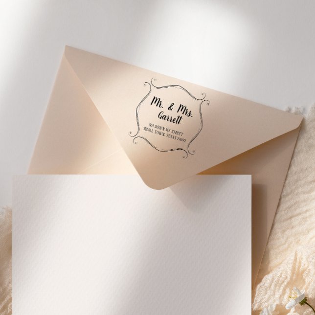 Rücksendeadresse für einfachen Scroll Familienname Gummistempel (Von Creator hochgeladen)