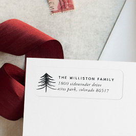 Rücksendeadresse für gezeichnete Pine Holiday