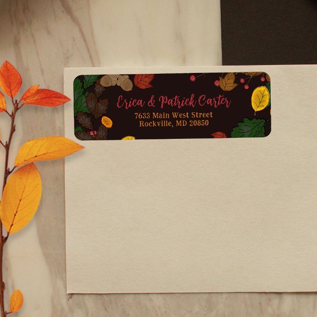 Rücksendeadresse für Herbstleaves Acorns Berries (Von Creator hochgeladen)