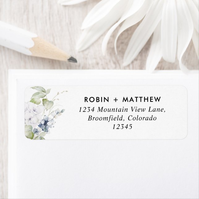 Rücksendeadresse für Hochzeiten mit Chic, White an (Insitu)