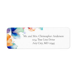 Rücksendeadresse für Hochzeiten mit hellen Wasserf