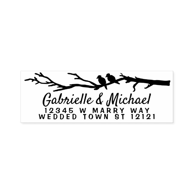 Rücksendeadresse für Hochzeitnamen | Zweigstelle V Permastempel (Design)