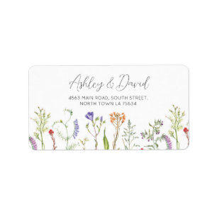 Rücksendeadresse für Hochzeitssache Wildblume Adressaufkleber
