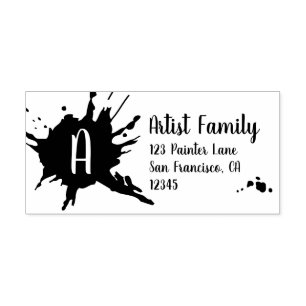 Rücksendeadresse für künstlerische Paint Splash Mo Gummistempel