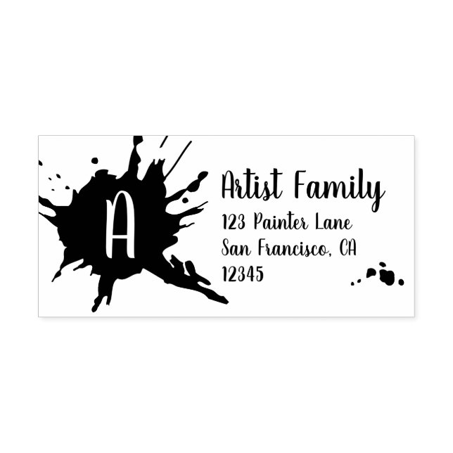 Rücksendeadresse für künstlerische Paint Splash Mo Gummistempel (Prägung)