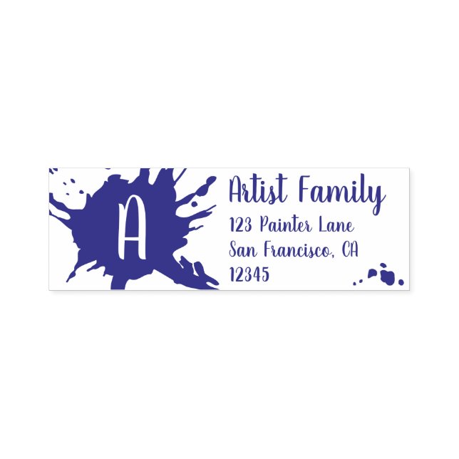 Rücksendeadresse für künstlerische Paint Splash Mo Permastempel (Design)
