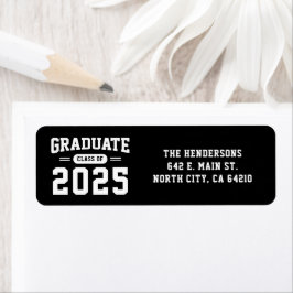 Rücksendeadresse für moderne Schwarze Abschluss