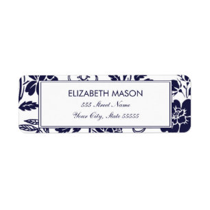 Rücksendeadresse für Navy Blue Floral