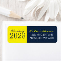 Rücksendeadresse für Navy Blue & Yellow Abschluss