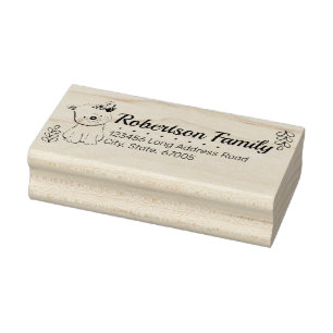 Rücksendeadresse für Niedliche Bären und Reben Gummistempel