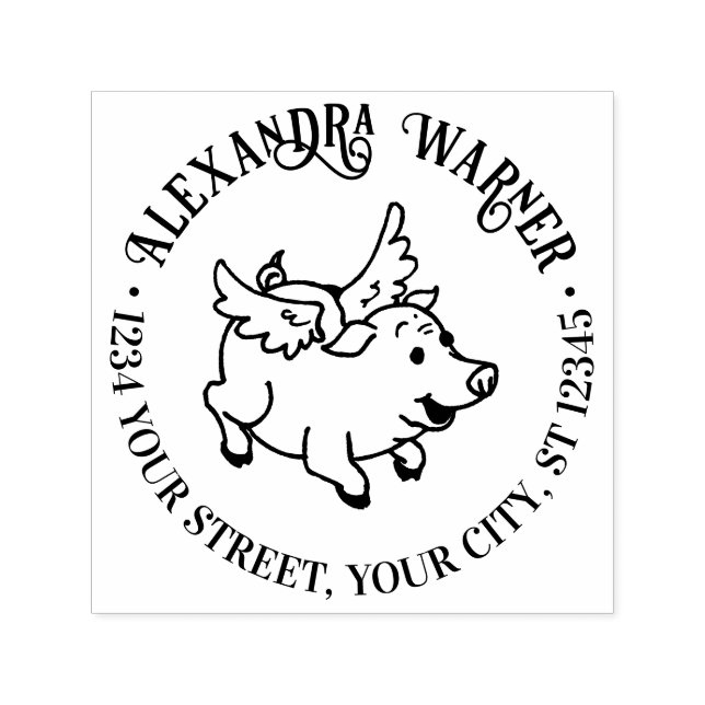 Rücksendeadresse für niedliche Schweine Permastempel (Design)