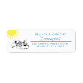 Rücksendeadresse für niedliches Row Boat Sunshine