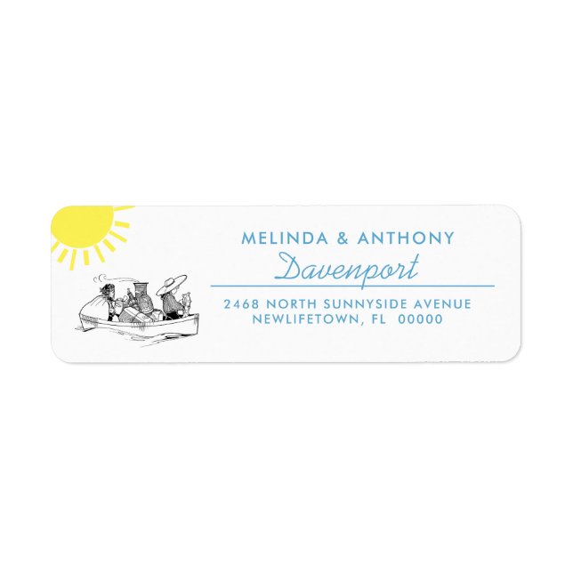 Rücksendeadresse für niedliches Row Boat Sunshine (Vorne)