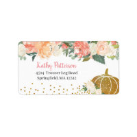 Rücksendeadresse für Peach Floral Pumpkin