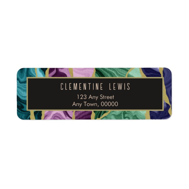 Rücksendeadresse für Peacock Watercolor Agate (Vorne)