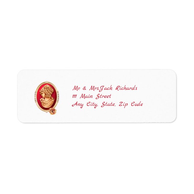Rücksendeadresse für Red Cameo Umschlag (Vorne)