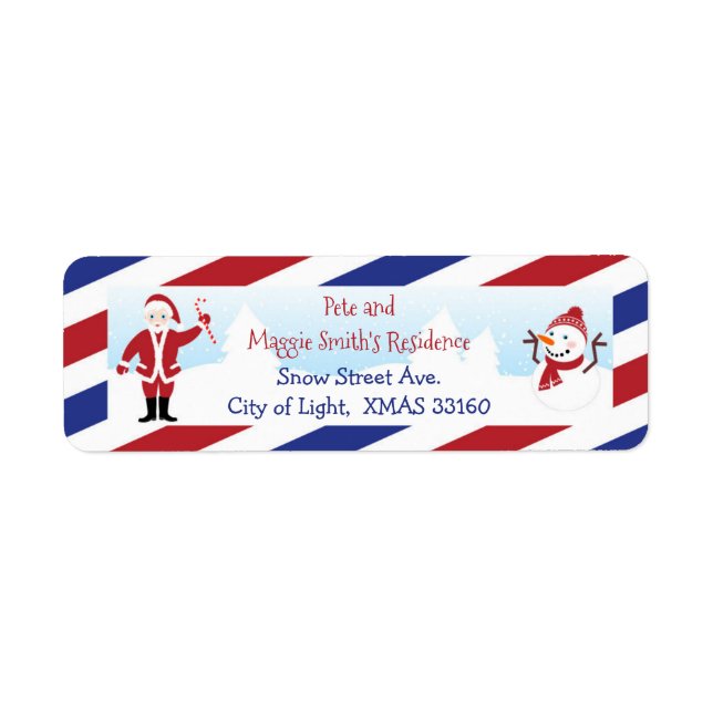 Rücksendeadresse für Santa and Snowman Air Mail (Vorne)