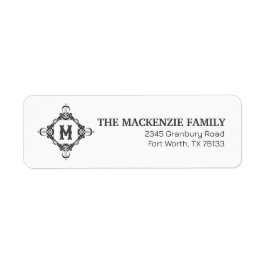 Rücksendeadresse für Schwarz-Weiß-Familienname