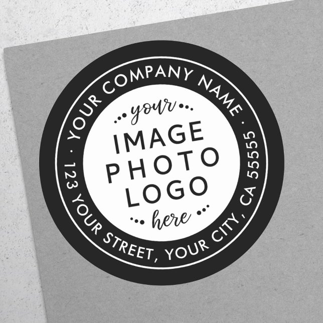 Rücksendeadresse für Schwarzweiß-Logos Runder Aufkleber (Von Creator hochgeladen)