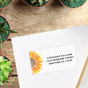 Rücksendeadresse für Sonnenblumen Adressaufkleber