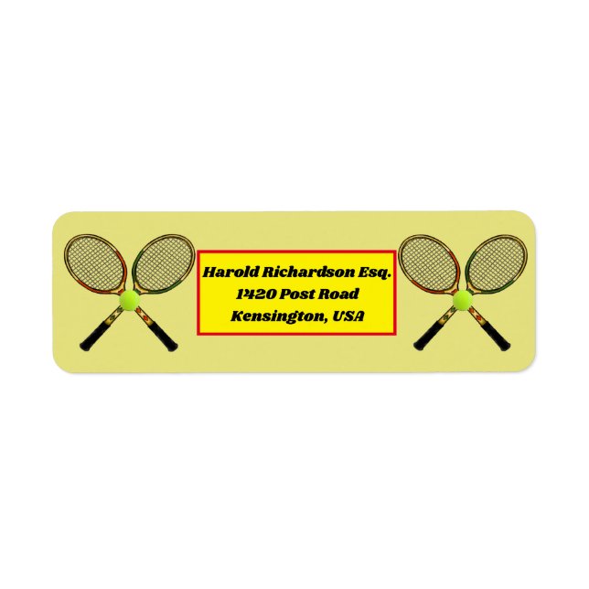 Rücksendeadresse für Tennis (Vorne)