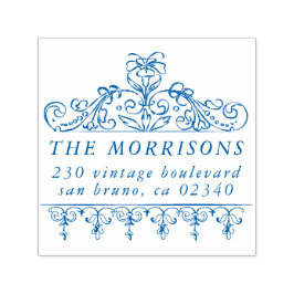 Rücksendeadresse für Vintag Geblüht Grenznachname Permastempel