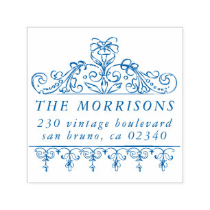 Rücksendeadresse für Vintag Geblüht Grenznachname Permastempel