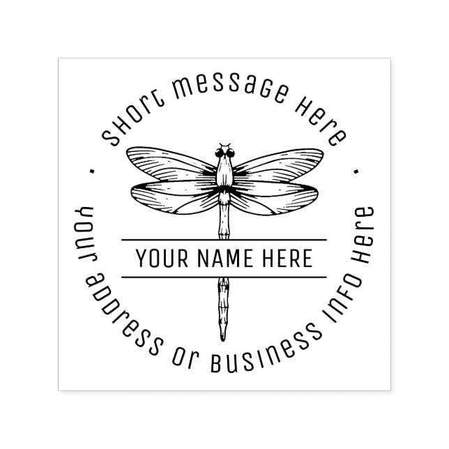 Rücksendeadresse für Vintage Drachenfliege Permastempel (Design)