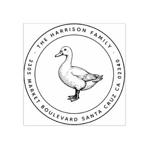 Rücksendeadresse für Vintage Enten Gummistempel