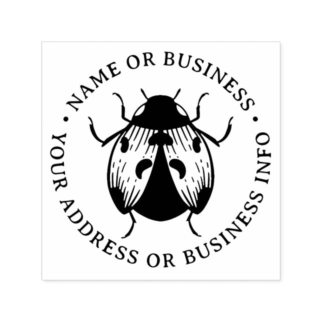 Rücksendeadresse für Vintage Ladybug-Geschäftsname Permastempel (Design)