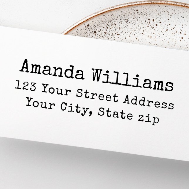 Rücksendeadresse für Vintage Schreibmaschinen Permastempel (Vintage typewriter return address self-inking stamp)