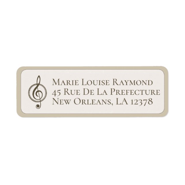 Rücksendeadresse für Vintage Treble Clef (Vorne)