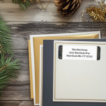 Rücksendeadresse Gold und Navy