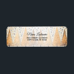 Rücksendeadresse Golden Christmas Bäume Schneefloc<br><div class="desc">Rücksendeadresse Golden Christmas Trees Snowflakes Label. Einzigartiges,  schönes,  stilvolles Design. Leicht personalisiert zu sein. Schriftart Stil,  Größe und Farben können geändert werden. Matching-Elemente sind verfügbar.</div>