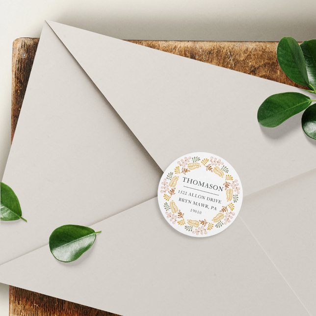 Rücksendeadresse Herbstfeuer Runder Aufkleber (Von Creator hochgeladen)