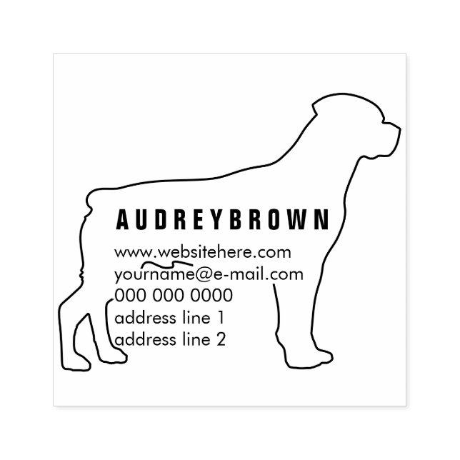 Rücksendeadresse hinzufügen Dog Rottweiler Gummistempel (Prägung)