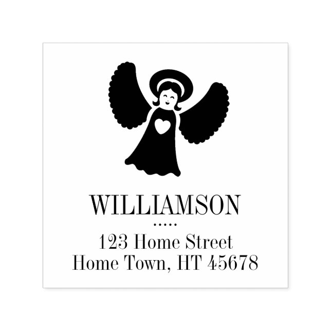 Rücksendeadresse Holiday Angel Square Permastempel (Design)