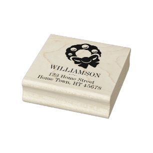 Rücksendeadresse Holiday Wreath Square Gummistempel