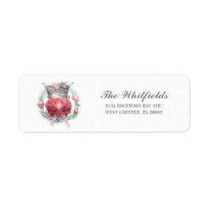 Rücksendeadresse "Holidays Family Wreath Red Car"