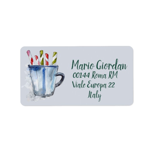Rücksendeadresse Hot Chocolate Peppermint Sticks Adressaufkleber (Vorne)