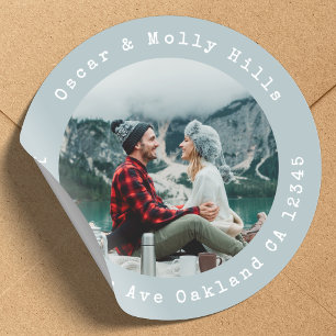 Rücksendeadresse Ihr Foto Klassischer Rund Sticker
