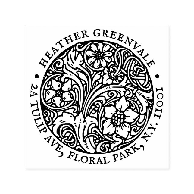 Rücksendeadresse Jugendstil-Design Briefmarke Permastempel (Design)