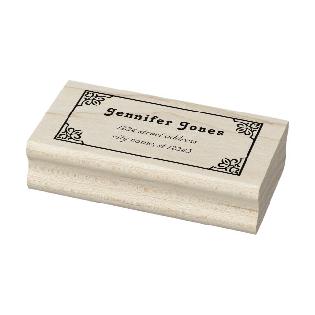 Rücksendeadresse Jugendstil Rahmen CC1139 Gummistempel (Stempel)
