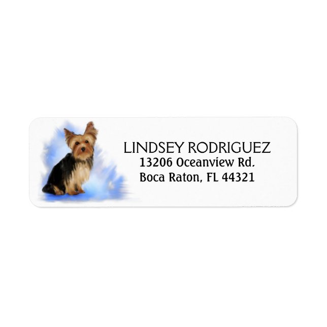Rücksendeadresse Label - Yorkie Yorkshire Terrier (Vorne)