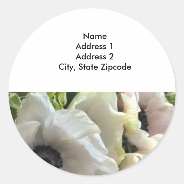 Rücksendeadresse Lables: Royal Wedding Poppies Runder Aufkleber (Vorderseite)