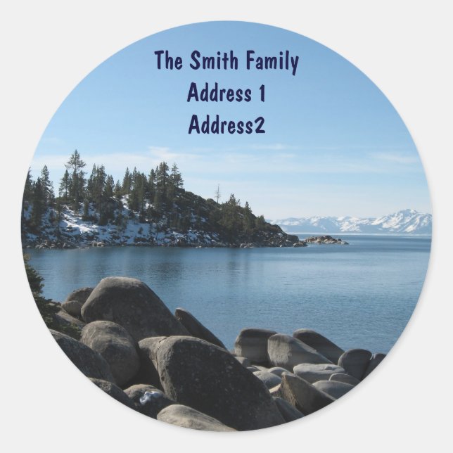 Rücksendeadresse Lake Tahoe Runder Aufkleber (Vorderseite)