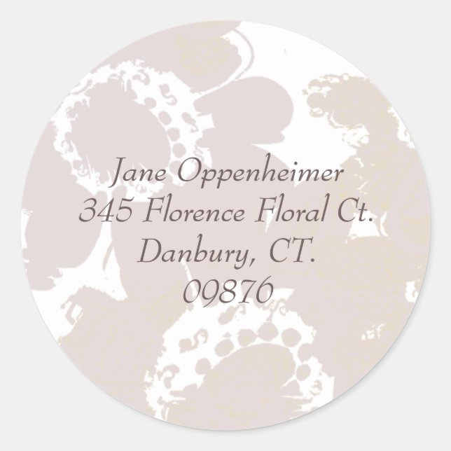 Rücksendeadresse Lavender Color Floral Runder Aufkleber (Vorderseite)